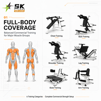 Paquete Completo de Equipos de Gimnasio SK para Centro de Fitness, Máquinas con Pesas, Conjunto Completo para Entrenamiento de Fuerza, Venta al Por Mayor