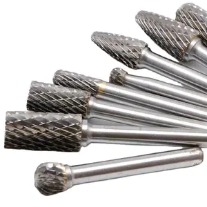 SH Flame Shape Double Cut with 3-16mm Head 3-6mm shank Tungsten Carbide Rotary Burr for Die Grinder Drill Bit