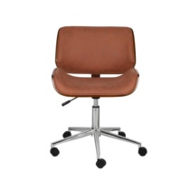 Chaise de bureau moderne en bois courbé, ergonomique, pivotante, avec roulettes, réglable en hauteur, en tissu