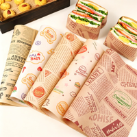 Papier d'emballage pour sandwichs personnalisé, résistant à la graisse et à l'eau, papier d'aluminium laminé pour hamburgers, papier isolant résistant à la graisse