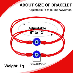 Cặp vợ chồng Quà Tặng Chuỗi màu đỏ của Số Phận Vòng đeo tay chúc may mắn bảo vệ handmade Knot phù hợp với tình bạn Vòng đeo tay - Product Image 6