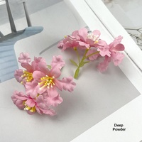 Fleurs d'hortensia artificielles en soie faites à la main, à trois branches, petites, couleur et taille personnalisables, style moderne, pour décoration DIY de la maison