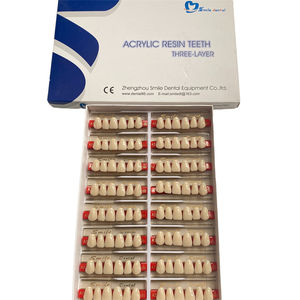 Dentaria 3 strati dentiera sintetica in resina acrilica denti finti anteriori superiori - Product Image 1