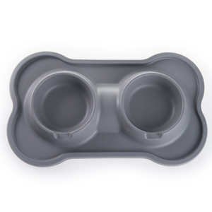 Double Dog <span class=keywords><strong>Bowl</strong></span> com tigelas removíveis de aço inoxidável, Food Grade Silicone Base para viagens e uso doméstico, logotipo personalizado aceitável - Product Image 5