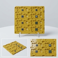 Plateau blister personnalisé en PET jaune opaque anti-rayures thermoformé pour carte mère de puce, vente en gros directe usine