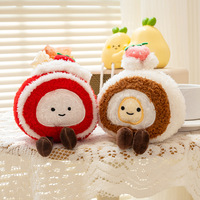 Porte-clés en peluche en forme de gâteau ou de pain, petite poupée super douce en coton lavé, anti-stress, pour sac à dos d'étudiant