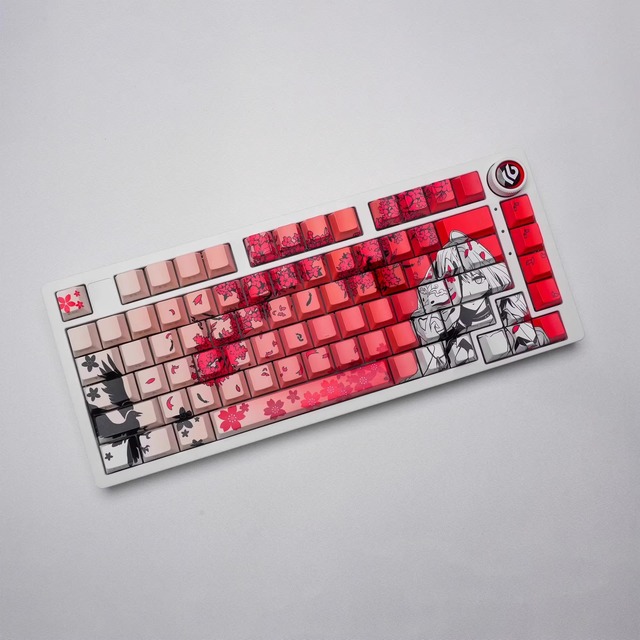 Aflion Custom 130 Keys Dye Sublimation Cherry Profile Side Print Light Transparent Keycaps for Mechanical Keyboard