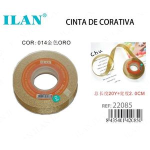 Nastro Decorativo Ilan 2.0Cm X 20Y Oro Metallizzato Per Lavori Artigianali - Product Image 1
