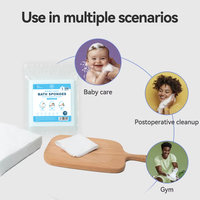 Vendeur chaud jetable pré-trempé douche éponge de lavage bain sans rinçage lingettes de bain sans rinçage éponges de bain
