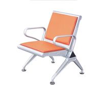 Chaise d'attente moderne de haute qualité en acier inoxydable avec cadre et coussin en cuir Chaise d'aéroport