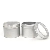 Kostenlose Probe Silber Aluminium Fenster Glas 1Unze 30ml 60ml 80ml 100ml 150ml Metall Kerzenglas Lebensmittelaufbewahrungsver