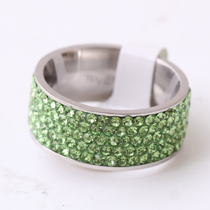 <b>Crystal</b> <b>Ring</b> Green 8mm Micro Insert Women's Everyday Wear Jewelry - Product Image 3