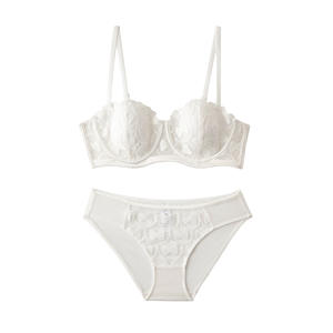 Conjunto de sujetador y Bragas para mujer, ropa interior transpirable para niñas, conjuntos de bragas breves transparentes para mujer, sexy para mujer, poliéster 100% personalizado - Product Image 1