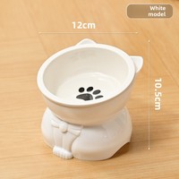 Bol en céramique incliné pour chat, 15 degrés, surélevé, protection du cou, base antidérapante, cadeau de Noël pour l'alimentation des animaux de compagnie