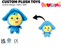 Peluche Personnage de Dessin Animé Mignonne Bleue à Capuche Douce pour Enfants, Cadeau d'Anniversaire, Décoration de Canapé à Domicile