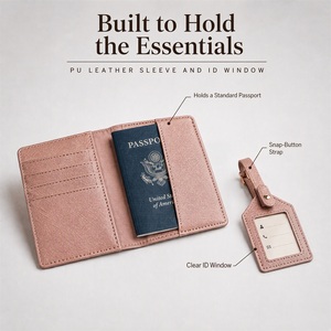 Ensemble de porte-bagages et porte-passeport pour cadeaux de mariage, ensemble de cadeaux de voyage pour lune de miel avec étiquette d'identification pour les couples - Product Image 3
