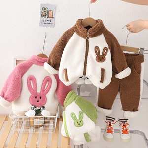 Chaleco informal de dibujos animados con forro polar con cremallera para niños Otoño/Invierno ropa de invierno bonita con traje una generación de pelo - Product Image 5