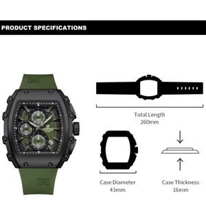 Montre à quartz pour homme NAVIFORCE NF8070, sportive, étanche, cadran en alliage de forme tonneau, décontractée, pour couple, lumineuse - Product Image 3