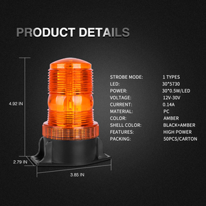 Feu de signalisation stroboscopique à 30 LED, lumière d'avertissement ambre 9-80V, clignotant d'urgence, indicateur de sécurité pour <span class=keywords><strong>toit</strong></span> de camion - Product Image 5