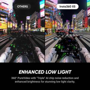 Insta360 X5 Caméra d'action étanche 8K 360 ° Invisible Selfie Stick Triple AI Chip Design Insta360 X5 Sport Lens Batterie 3 heures - Product Image 6