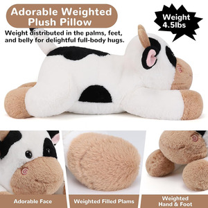 B869 vache pondéré peluche peluches grand jouet oreiller mignon jouets cadeaux adultes vache pondéré en gros sensoriel présent en peluche enfant - Product Image 4