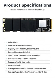 SSD interne haute performance 1 To M.2 NVMe PCIe 3.0, 2200 Mo/s en lecture, logo personnalisé en plastique pour les promotions des petites entreprises - Product Image 4