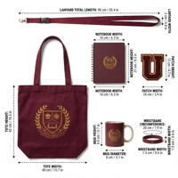 Ensemble cadeau universitaire personnalisé, kit de bienvenue pour l'esprit universitaire, avec sac fourre-tout en toile, carnet, tasse, patch en chenille pour les événements des anciens étudiants