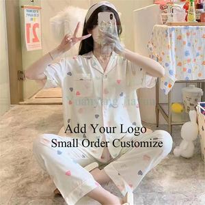 Woman Long Sleeve <strong>Spring</strong> and Autumn Summer Cardigan Korean Version of Lady Size Thin Check Milk Silk Home Wear Two Suit Pajamas - Product Image 1