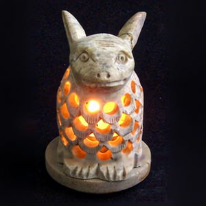 Lampe à bougie en pierre savonneuse faite à la main, durable et élégante, pour la décoration de la maison et porte-bougie - Product Image 1