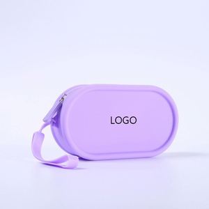 Fashion <b>Silicone</b> <b>Waterproof</b> Zippered Multi-Purpose Travel Makeup Storage Bag Large Capacity Portable Handbag - Product Image 4