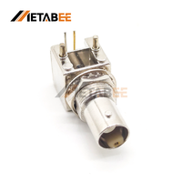 Connecteur coaxial RF BNC femelle à angle droit pour montage sur circuit imprimé, 50 ohms, pour CCTV