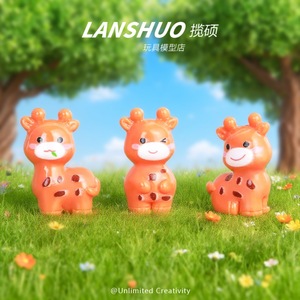 Lanshuo - Juego de Adornos de Resina de Ciervo de Dibujos Animados en Miniatura 3D para Manualidades, Adornos de Escritorio, Accesorios de Resina Epoxi Plástica - Product Image 2