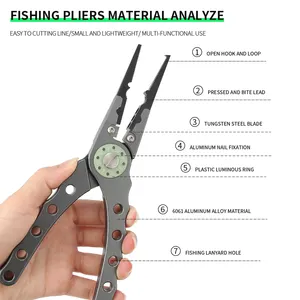 Lichtgevende Aluminium Visserijtang Lijnsnijders, Vishaak Verwijderaar Split Ring Visgereedschap Uitrusting Geschenken Voor Vissen