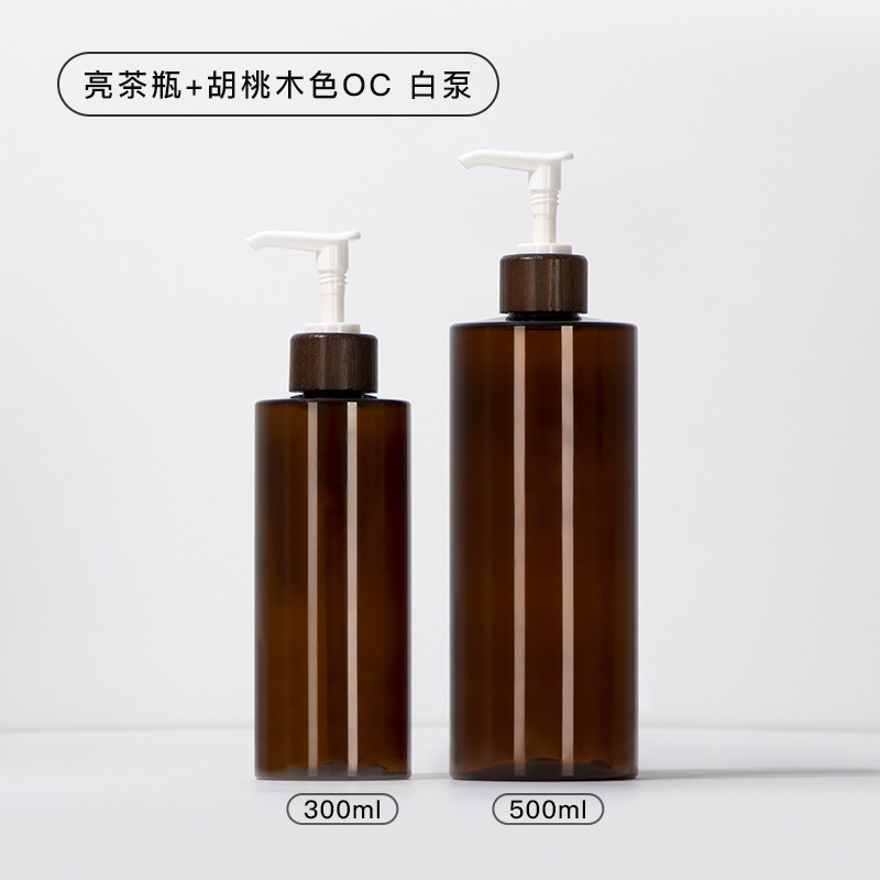 Light brown bottle, walnut, ash wood, OC white pump