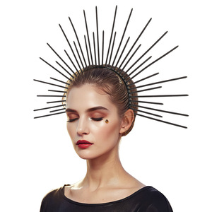 Nouveaux produits transfrontaliers Europe et Amérique : Bandeau de tête exagéré pour fête d'Halloween COSPLAY, motif Dieu du Soleil - Product Image 2