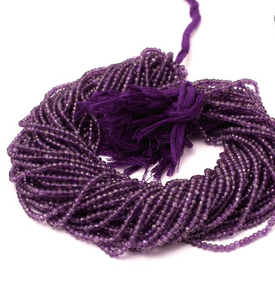 Pulsera de Tobillera de Joyería con Cuentas Facetadas Redondas de Amatista Púrpura Natural Personalizadas de 15 Pulgadas para Mujer, 1 Hilo Completo AMARA - Product Image 6