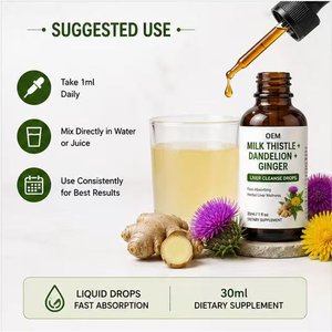 <span class=keywords><strong>Gocce</strong></span> Liquide OEM per la Pulizia del Fegato con Cardo Mariano, Tarassaco e Zenzero, Supporto Detox Erboristico per la Salute Quotidiana del Fegato - Product Image 4