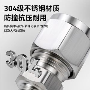 Zoni 304 Stainless Steel Compression Fitting Straight <b>Connector</b> NPTM Copper Pipe <b>Quick</b> Gas Supply Instrument Terminal - Product Image 4