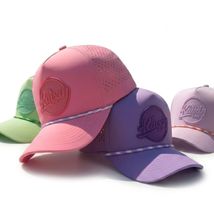 Wholesale Custom Silicone Patch Logo Laser Cut Perforated Golf Hat Waterproof <strong>Quick</strong> <strong>Dry</strong> 5 Panel Rope Baseball <strong>Cap</strong> - Product Image 2
