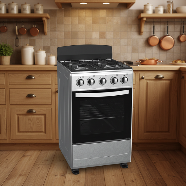 Stainless Steel Five-Burner Electric/Gas Stove with Oven Grill Rack Multi-Functional for RVs Outdoor Homes & Commercial Settings