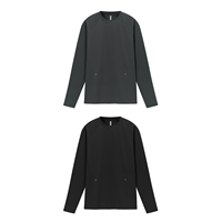 T-shirt de sport à manches longues pour activités de plein air, coupe athlétique 3D, col ras du cou, coutures thermocollées, idéal pour la course, la randonnée et la gym – Vente Flash Direct Usine