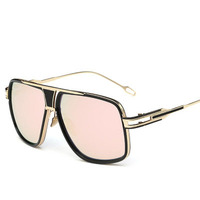 Mode Métal Oversize Hommes Femmes Shades lunettes De Soleil de Luxe UV400