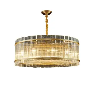 Italien Design künstlerische Glasplatte Pendel leuchte runde LED Hängelampe Wohnzimmer nordischen modernen Luxus Gold Kronleuchter