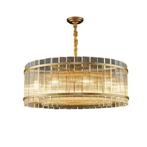 Lámpara colgante moderna grande para sala de estar, candelabro de cristal de lujo dorado nórdico para techos altos de Villa - Product Image 1