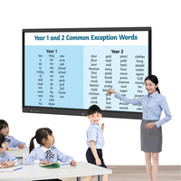 Écran plat interactif 4K de 65 pouces, tableau blanc intelligent LCD, écran tactile 20 points, anti-reflet AG pour l'éducation