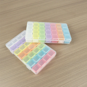 Colorful Plastic <b>Storage</b> <b>Box</b> 28 Compartments Rectangle Covered With Compartments For Jewelry And Nail Tools <b>Small</b> Hardware - Product Image 4