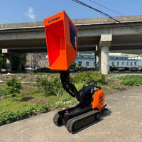 ChuangXin 2026 Vollhydraulischer Mini-Raupendumper mit Motor, Getriebe & Lager, hocheffizient, 4KW, geländegängig, mit Hubfunktion