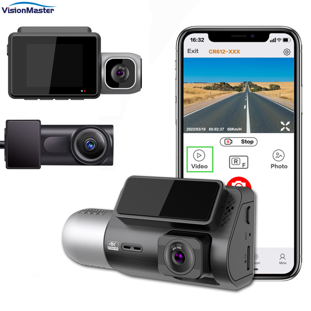AI Smart Dash Cam 4k with 4G Real-Time GPS Tracking Remote Live View, DSM, ADAS WiFi Dash Camera for Truck & Fleet Monitoring