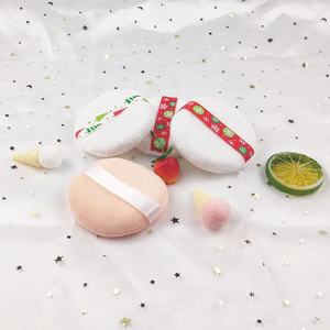 Etiqueta privada de gran tamaño polvo suelto Puff <span class=keywords><strong>cara</strong></span> <span class=keywords><strong>cosida</strong></span> a mano triángulo suave rosa negro <span class=keywords><strong>maquillaje</strong></span> cosmético Puff para polvo facial - Product Image 4