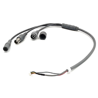 Arnés de cableado de cable de alimentación de video UL20761 de 470MM con aislamiento de PVC Botón de reinicio de conductor coaxial 50ohm BNC